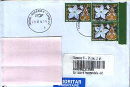 Romania - Registered Letter Circ. In 2014 To Germany And Returned To Romania - Flowers,the Queen Of The Night - 2/scans - Covers & Documents