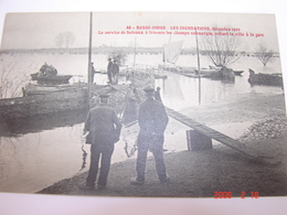 C.P.A. Basse Indre (44) - Inondations - Service Bâteaux Reliant Ville Et Gare - 1910 - SUP (AS 96) - Basse-Indre