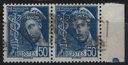 Type Mercure N°414A* 50 C Bleu Surcharge De Dunkerque, Signé Calves - War Stamps