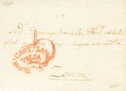 SOBRE. 1838. OLMEDO (TOLEDO) A ZAMORA. Marca CAST. LA / VIEJA / MEDINA DEL CAMPO (P.E.7) Edición 2004. MAGNIFICA. - ...-1850 Prephilately