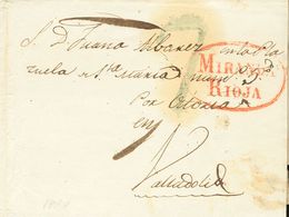 SOBRE. 1838. TREVIÑO (BURGOS) A VALLADOLID. Marca MIRANDA / RIOJA, De Miranda De Ebro En Tránsito (P.E.7) Edición 2004.  - ...-1850 Voorfilatelie