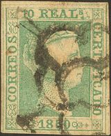 º5. 1850. 10 Reales Verde (pequeñas Claridades). MAGNIFICO. Cert. CEM. Edifil 2018: 3.260 Euros - Other & Unclassified