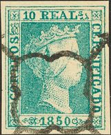 º5F. 1850. 10 Reales Verde. FALSO SPERATI, Al Dorso Marca De La B.P.A. MAGNIFICO. - Sonstige & Ohne Zuordnung