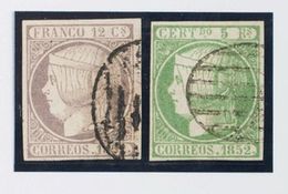 º13, 15. 1852. 12 Cuartos Lila Y 5 Reales Verde. MAGNIFICOS. Edifil 2018: 385 Euros - Sonstige & Ohne Zuordnung