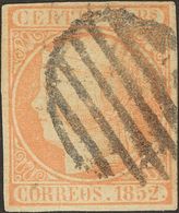 º14. 1852. 2 Reales Naranja. Grandes Márgenes. MAGNIFICO. Cert. CEM. Edifil 2018: 7.500 Euros - Otros & Sin Clasificación