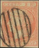 º14F. 1852. 2 Reales Naranja. FALSO SPERATI (Tipo E), Al Dorso Marca De La B.P.A. MAGNIFICO. - Other & Unclassified