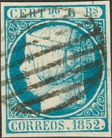 º16F. 1852. 6 Reales Azul. FALSO SPERATI, Al Dorso Marca De La B.P.A. MAGNIFICO. - Other & Unclassified