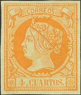 *52. 1860. 4 Cuartos Naranja. MAGNIFICO. Edifil 2018: 58 Euros - Otros & Sin Clasificación