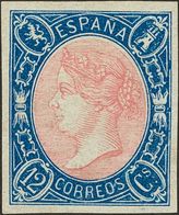 (*)70. 1865. 12 Cuartos Azul Y Rosa. MAGNIFICO. Edifil 2018: 570 Euros - Otros & Sin Clasificación