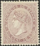 (*)92. 1867. 20 Cts Lila. Bien Centrado. MAGNIFICO. Edifil 2018: 165 Euros - Autres & Non Classés