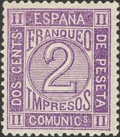 *116a. 1872. 2 Cts Violeta. Muy Bien Centrado. MAGNIFICO. Edifil 2014: 52 Euros - Autres & Non Classés