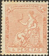 *139. 1873. 4 Pts Castaño. BONITO. Cert. COMEX. Edifil 2018: 990 Euros - Sonstige & Ohne Zuordnung