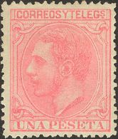 *207. 1879. 1 Pts Rosa. MAGNIFICO. Edifil 2018: 188 Euros - Sonstige & Ohne Zuordnung