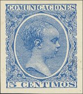 (*)215s. 1889. 5 Cts Azul. SIN DENTAR. MAGNIFICO. Edifil 2018: 85 Euros - Autres & Non Classés