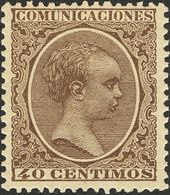 **223. 1889. 40 Cts Castaño. Excelente Centraje. MAGNIFICO. Edifil 2018: +84 Euros - Other & Unclassified