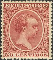 *224. 1889. 50 Cts Carmín. Color Muy Intenso. MAGNIFICO. Edifil 2018: 84 Euros - Other & Unclassified