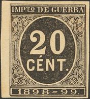 (*)239s. 1898. 20 Cts Negro. SIN DENTAR. MAGNIFICO. Edifil 2018: 176 Euros - Other & Unclassified
