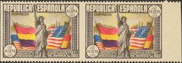 **763sv(2). 1938. 1 Pts Multicolor, Pareja. Variedad SIN DENTADO VERTICAL. MAGNIFICA. Edifil 2015: 180 Euros - Sonstige & Ohne Zuordnung