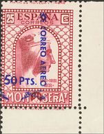 **785hdh. 1938. 1'50 Pts Sobre 25 Cts Rosa. Variedad SOBRECARGA DESPLAZADA HORIZONTALMENTE. MAGNIFICO. - Otros & Sin Clasificación