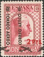 **786hdh. 1938. 2 Pts Sobre 25 Cts Rosa. Variedad SOBRECARGA DESPLAZADA HORIZONTALMENTE. MAGNIFICO. - Otros & Sin Clasificación