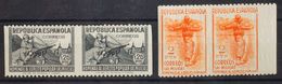 **797sv(2), 798sv(2). 1938. 1'20 Pts Negro Y 2 Pts Naranja, En Pareja Y Ambos Con La Variedad SIN DENTADO VERTICAL. MAGN - Sonstige & Ohne Zuordnung