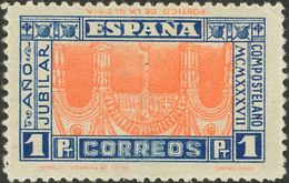 *835ei. 1937. 1 Pts Azul Y Naranja. Variedad CENTRO INVERTIDO. MAGNIFICO. Edifil 2015: 575 Euros - Otros & Sin Clasificación