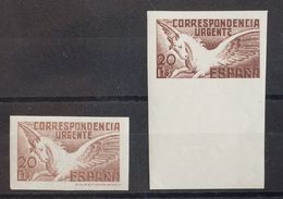 **861s, 832s. 1938. 20 Cts Castaño, Borde De Hoja Y 20 Cts Castaño Claro. SIN DENTAR. MAGNIFICOS. Edifil 2018: 149 Euros - Otros & Sin Clasificación