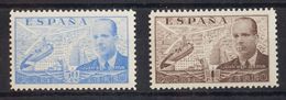 **883cc, 884cc. 1939. 50 Cts Azul Y 1 Pts Castaño. CAMBIOS DE COLOR. MAGNIFICOS Y RAROS. Edifil 2015: +1.160 Euros - Otros & Sin Clasificación