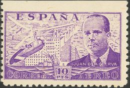 **947sma. 1940. 10 Pts Violeta. Variedad SIN DENTAR EL MARGEN SUPERIOR. MAGNIFICO. Edifil 2015: +215 Euros - Sonstige & Ohne Zuordnung