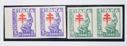 **1008s(2), 1009s(2). 1946. 5 Cts Lila Y 10 Cts Verde, Parejas. SIN DENTAR. MAGNIFICOS. Edifil 2018: +34 Euros - Sonstige & Ohne Zuordnung