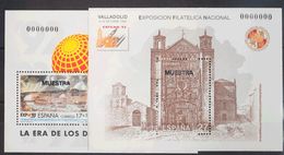 **3191M, 3222M. 1992. Dos Hojas Bloque. Sobrecarga MUESTRA Y Nº0000.000. MAGNIFICAS Y RARAS. Edifil 2010: 72 Euros - Autres & Non Classés