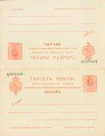 (*)EP54. 1910. 10 Cts + 10 Cts Rojo Naranja Sobre Tarjeta Entero Postal, De Ida Y Vuelta. MAGNIFICA. Edifil 2018: 89 Eur - Otros & Sin Clasificación