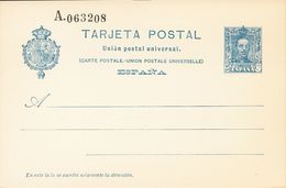 (*)EP59n. 1925. 25 Cts Azul Sobre Tarjeta Entero Postal (numeración Seis Cifras). MAGNIFICA. (Láiz 2006, 100 Euros) - Sonstige & Ohne Zuordnung