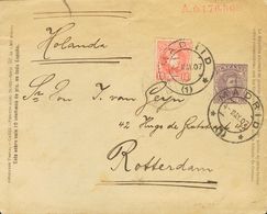 SOBRE. 1907. 15 Cts Violeta Sobre Entero Postal Privado EL ANUNCIADOR POSTAL (serie 52) De MADRID A BARCELONA, Con Franq - Other & Unclassified