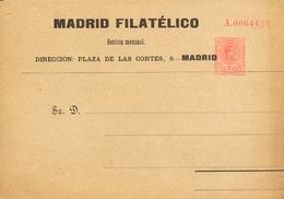 (*)EP202. 1910. 10 Cts Rosa Sobre Faja Periódicos De Un Entero Postal Privado MADRID FILATELICO (sin Circular). MAGNIFIC - Autres & Non Classés