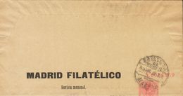 SOBRE EP202. 1920. 10 Cts Rojo Sobre Faja Entero Postal Privado MADRID FILATELICO De MADRID A LUDWIGSLUST (ALEMANIA). MA - Autres & Non Classés