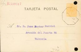 SOBRE EP215. 1925. 15 Cts Amarillo Sobre Tarjeta Entero Postal Privado FERROCARRILES DE LORCA A BAZA Y AGUILAS (taladros - Other & Unclassified