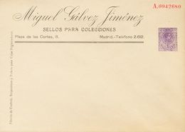 (*)EP258. 1917. 15 Cts Violeta Sobre Entero Postal Privado MIGUEL GALVEZ. MAGNIFICO Y MUY RARO. (Láiz 2006, 400 Euros) - Other & Unclassified