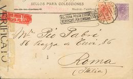 SOBRE EP259, 269. 1917. 15 Cts Violeta Sobre Entero Postal Privado MIGUEL GALVEZ (parte Superior Recortada Y Con El Tamp - Other & Unclassified