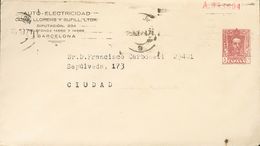 SOBRE EP645. 1923. 5 Cts Carmín Lila Sobre Entero Postal Privado AUTO-ELECTRICIDAD (Teléfonos 14660 Y 14669) Correo Inte - Autres & Non Classés