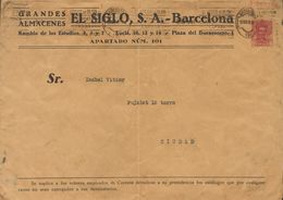 SOBRE EP648. 1929. 5 Cts Carmín Lila Sobre Entero Postal Privado GRANDES ALMACENES EL SIGLO (doble Raya Inferior Y Doble - Other & Unclassified