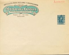 SOBRE EP794. 1925. 40 Cts Azul Sobre Entero Postal Privado (sin Usar) MUNICH AND GODIA (Teléfono 73562). MAGNIFICO. (Lái - Autres & Non Classés