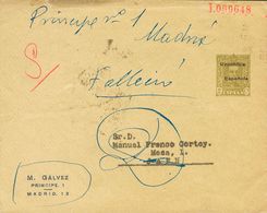 SOBRE EP914. (1931ca). 2 Cts Verde Oliva Sobre Entero Postal Privado MIGUEL GALVEZ De MADRID A JAEN, Devuelto Al Remiten - Autres & Non Classés