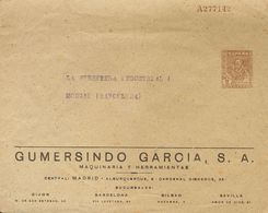 SOBRE EP1411. (1941ca). 2 Cts Castaño Sobre Entero Postal Privado GUMERSINDO GARCIA (membrete Sevilla) Dirigido A MONGAT - Autres & Non Classés