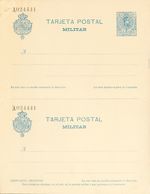 (*)NE33M1. 1921. 15 Cts Azul + Sin Valor Azul Sobre Tarjeta Entero Postal, De Ida Y Vuelta. MAGNIFICA. Edifil 2018: 73 E - Autres & Non Classés