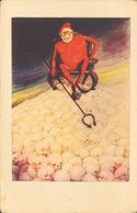 (*). (1936ca). Tarjeta Postal Ilustrada Nº10 (Diablo Sobre Calaveras), Con Leyenda Al Dorso "Nuestra República Se Basa S - Autres & Non Classés