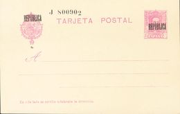 (*)EPB5. 1931. 15 Cts Lila Rosa Sobre Tarjeta Entero Postal Con Sobrecarga REPUBLICA DE BARCELONA. MAGNIFICA. Edifil 201 - Barcelone