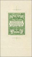 (*)1P. 1929. 5 Cts Verde Y Verde Claro. PRUEBA DE PUNZON. MAGNIFICA Y RARISIMA. - Autres & Non Classés