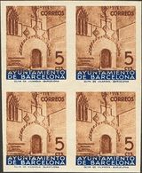 **13nbs(4). 1936. 5 Cts Castaño Y Azul, Bloque De Cuatro. SERIE 5A BIS Y SIN DENTAR. MAGNIFICO. Edifil 2017: ++152 Euros - Other & Unclassified