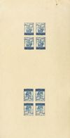(*)52s(2). 1943. 5 Cts Azul, Dos Hojas Bloque Unidas En PAREJA CAPICUA. Variedad SIN LEYENDAS Y SIN DENTAR. MAGNIFICA Y  - Autres & Non Classés